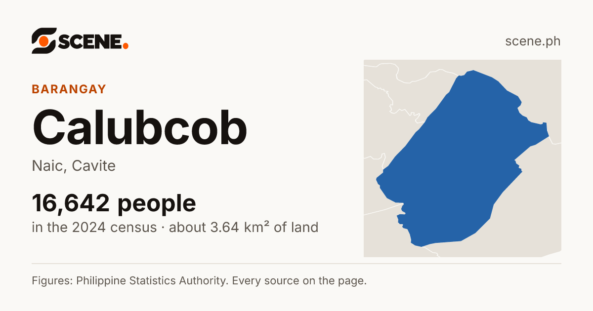 Calubcob, Naic, barangay: 16,642 people in the 2024 census