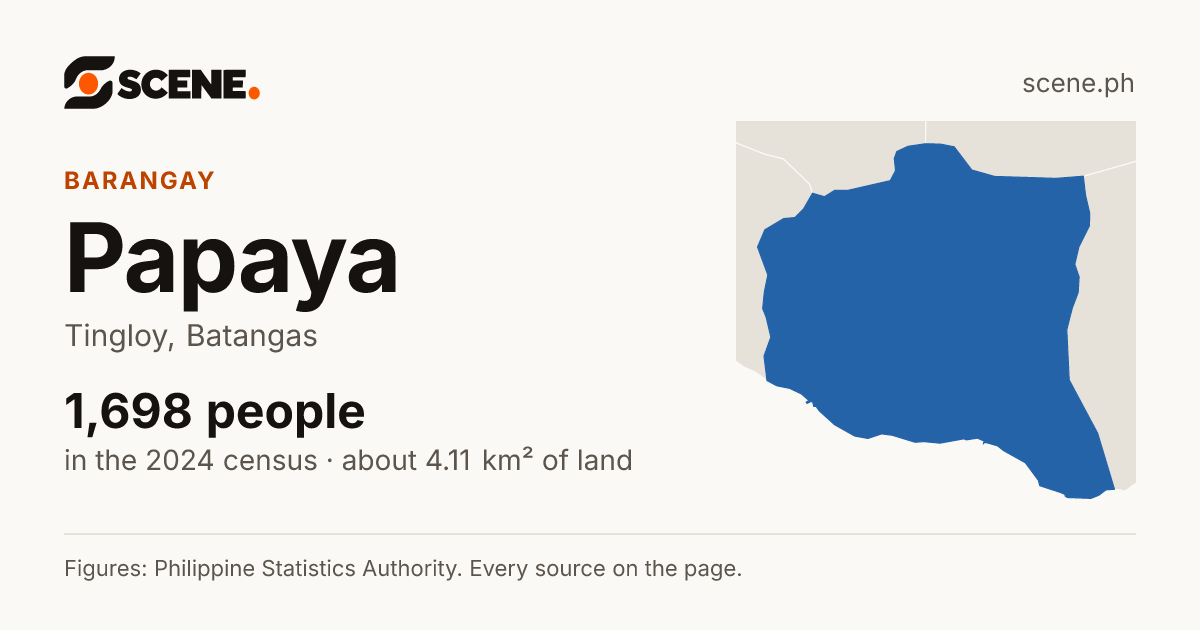 Papaya, Tingloy, barangay: 1,698 people in the 2024 census