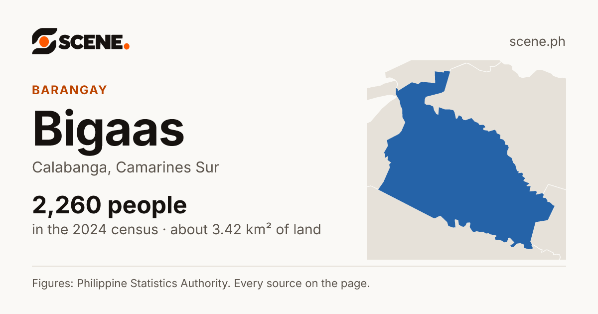 Bigaas, Calabanga, barangay: 2,260 people in the 2024 census