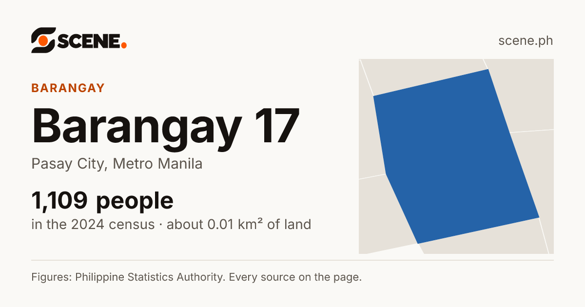 Barangay 17, Pasay City, barangay: 1,109 people in the 2024 census