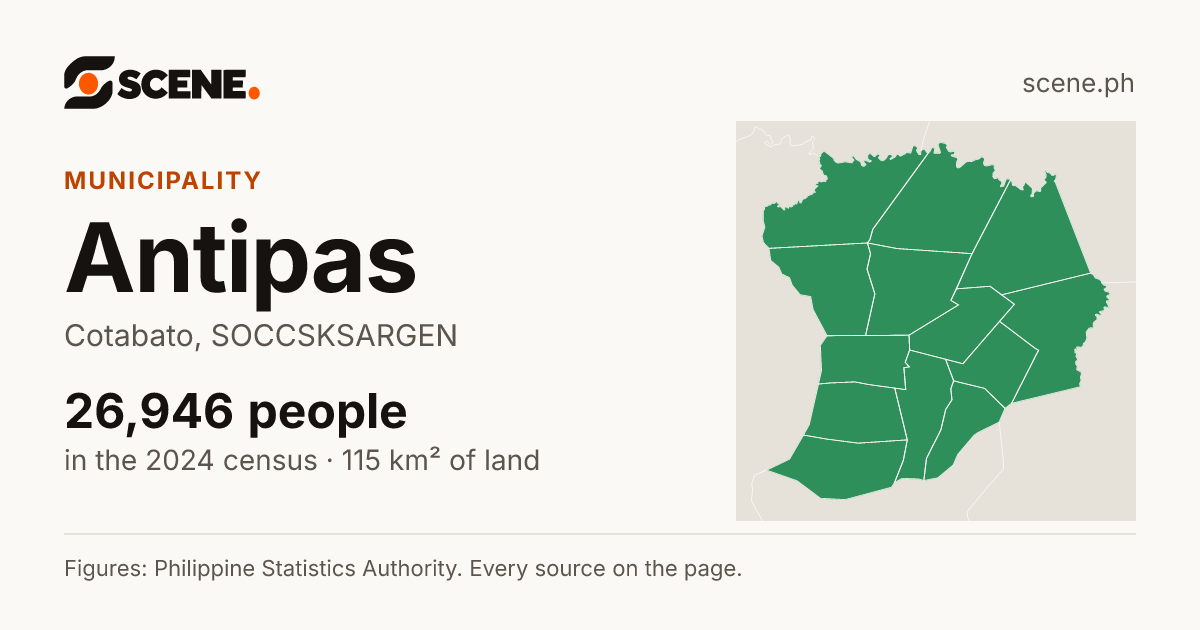Antipas, Cotabato, municipality: 26,946 people in the 2024 census