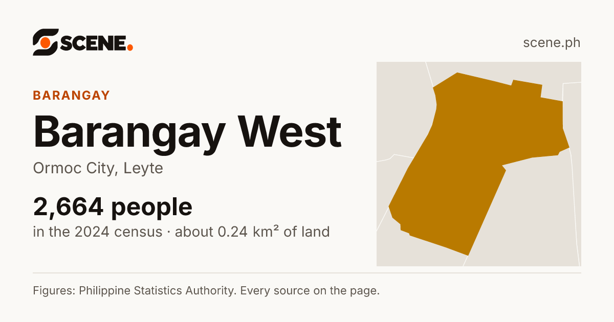 Barangay West, Ormoc City, barangay: 2,664 people in the 2024 census