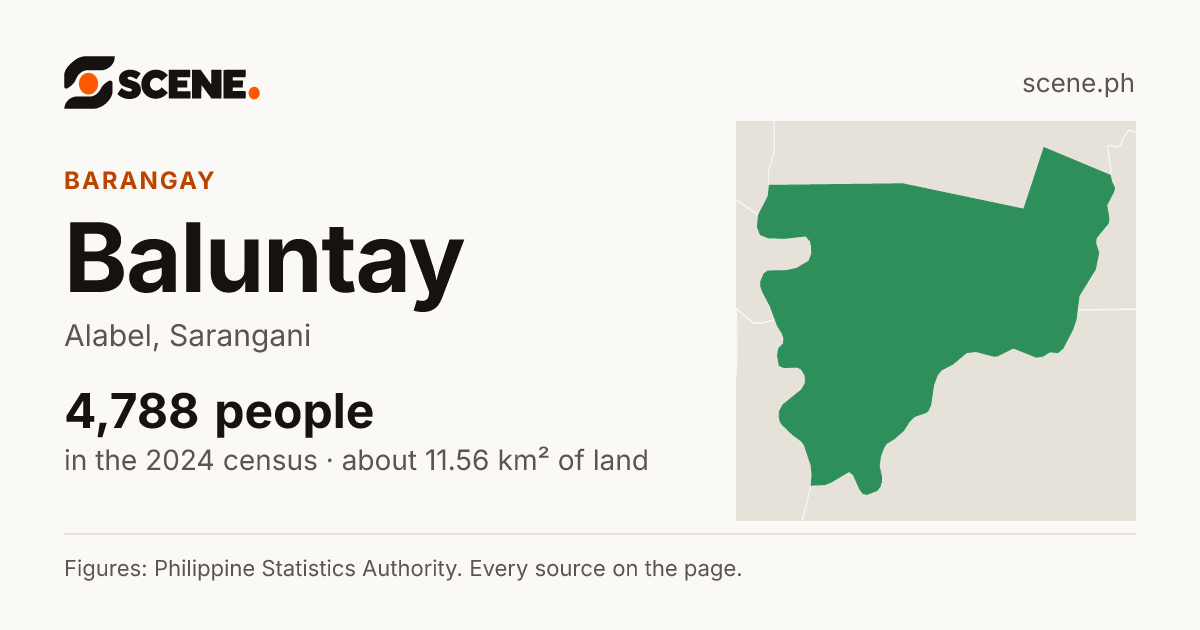 Baluntay, Alabel, barangay: 4,788 people in the 2024 census
