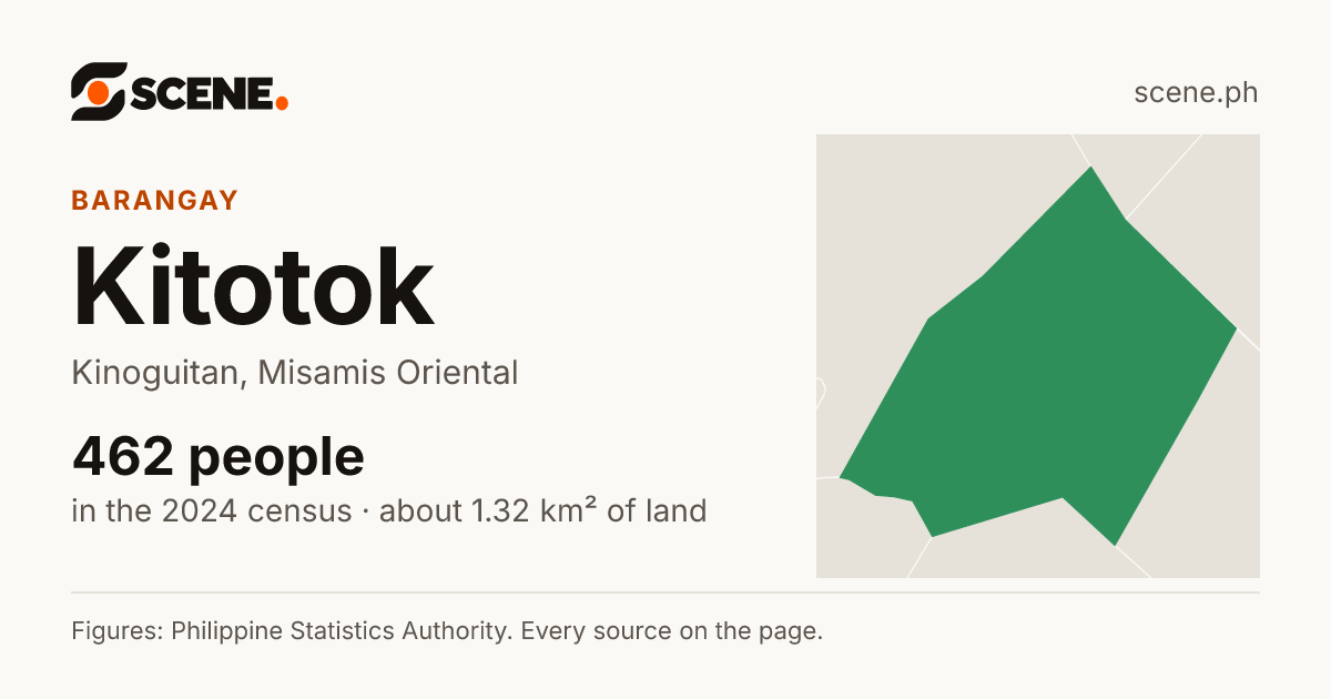 Kitotok, Kinoguitan, barangay: 462 people in the 2024 census