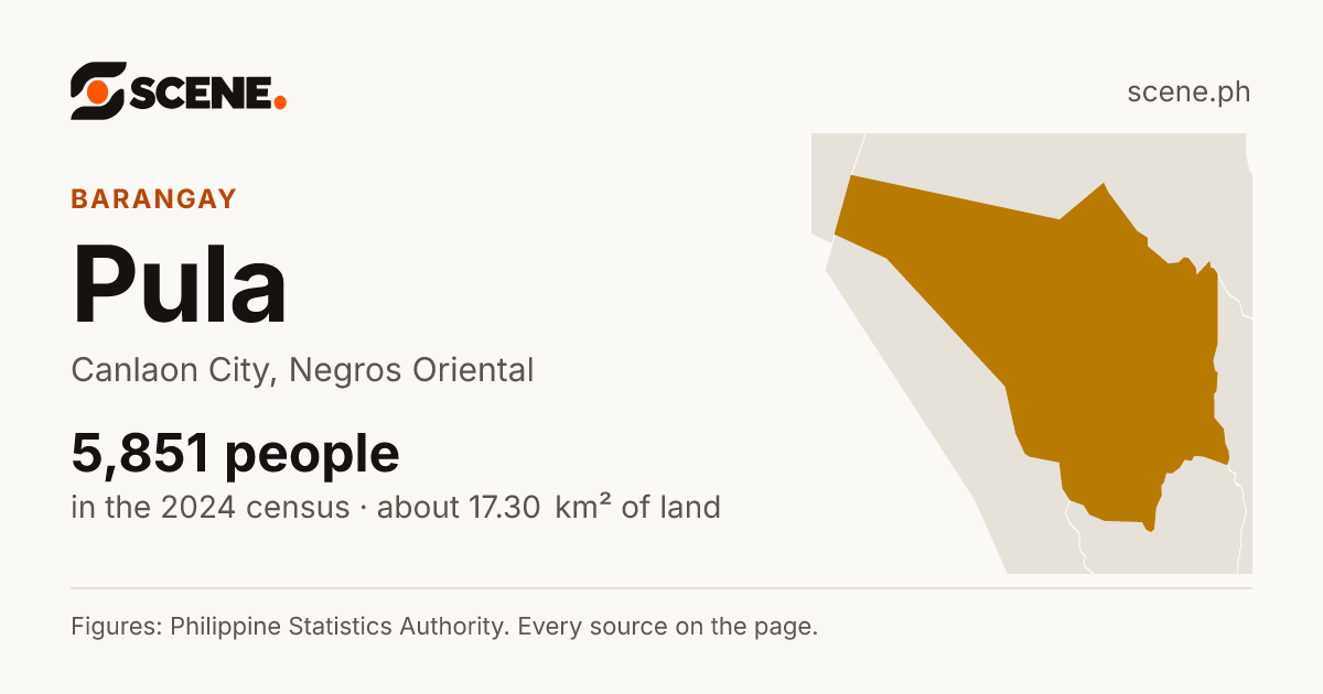 Pula, Canlaon City, barangay: 5,851 people in the 2024 census