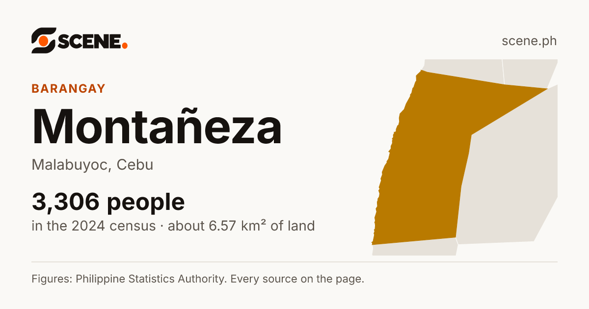 Montañeza, Malabuyoc, barangay: 3,306 people in the 2024 census