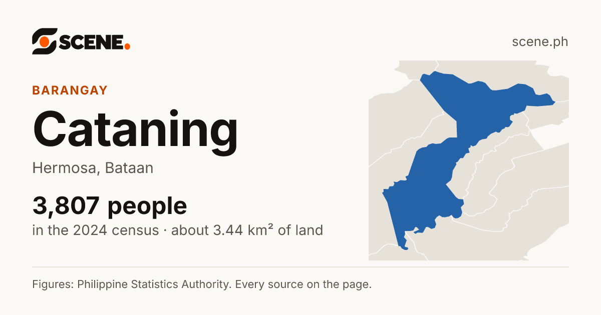 Cataning, Hermosa, barangay: 3,807 people in the 2024 census
