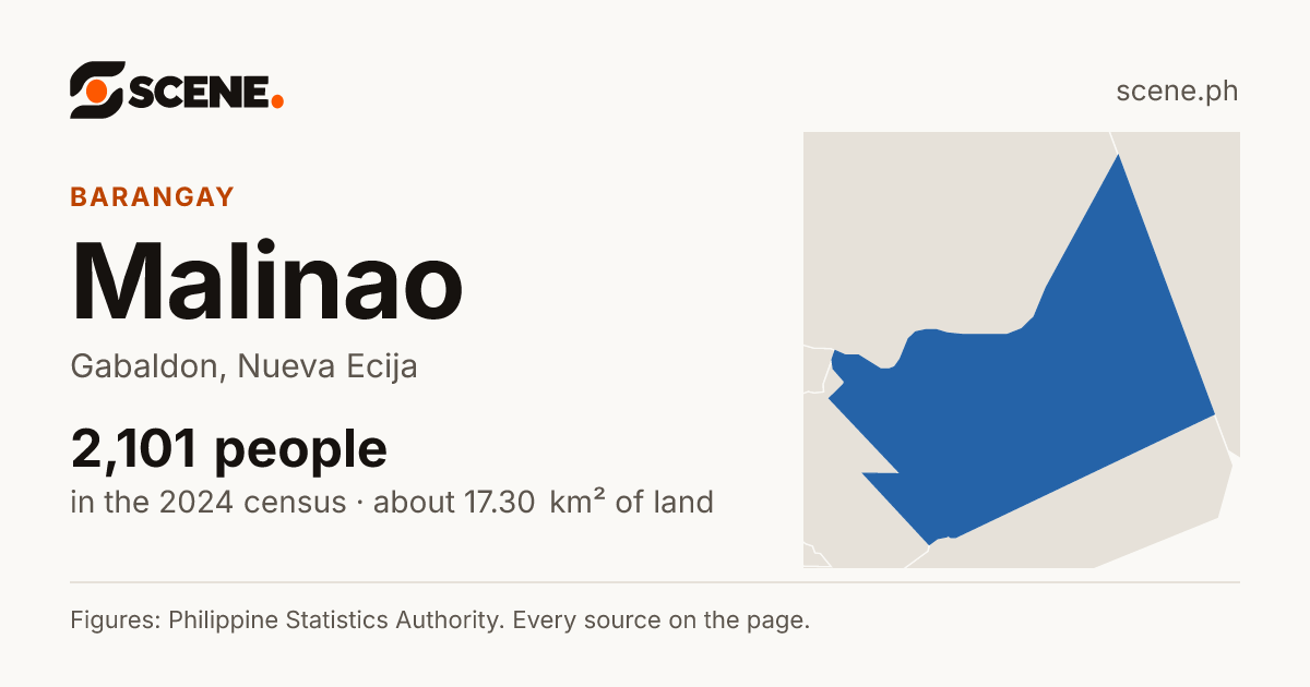 Malinao, Gabaldon, barangay: 2,101 people in the 2024 census