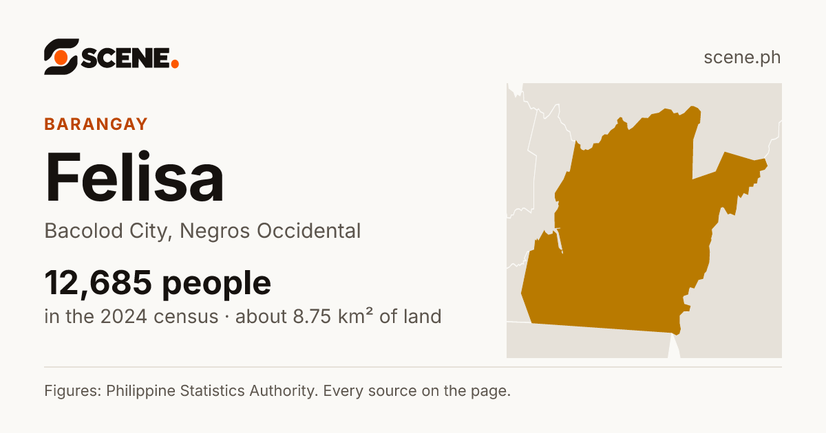 Felisa, Bacolod City, barangay: 12,685 people in the 2024 census