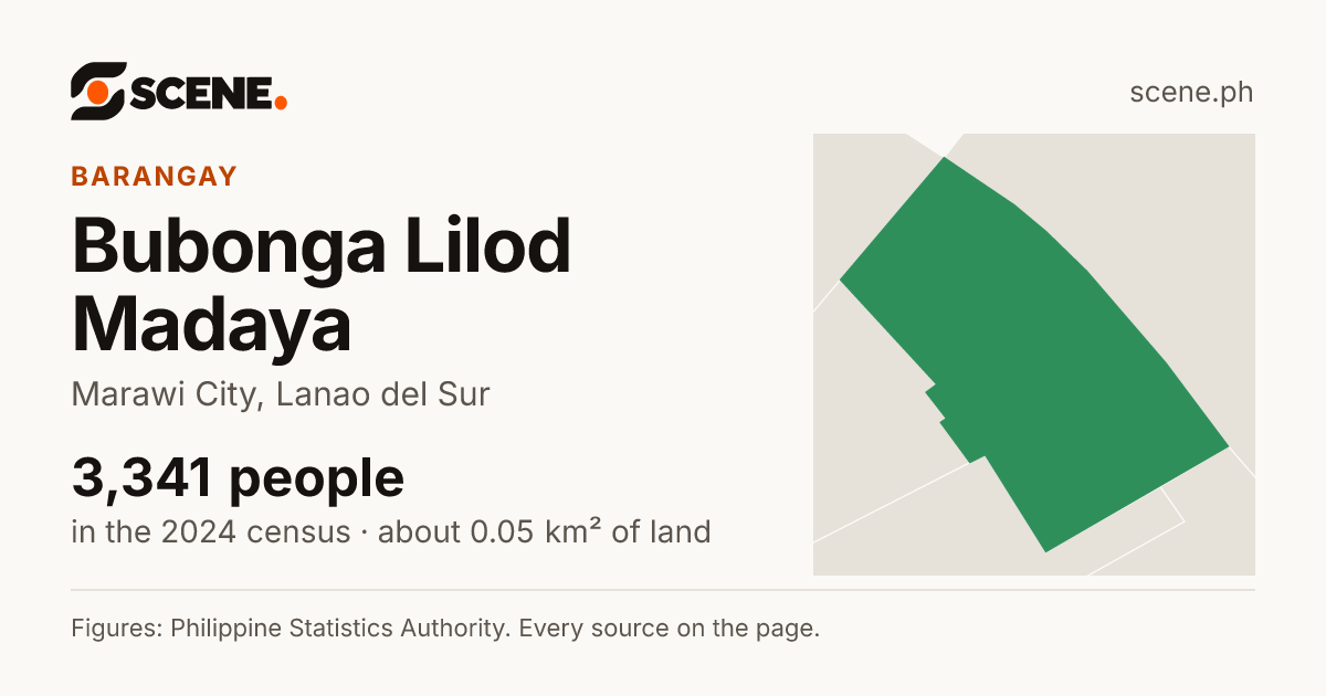 Bubonga Lilod Madaya, Marawi City, barangay: 3,341 people in the 2024 census