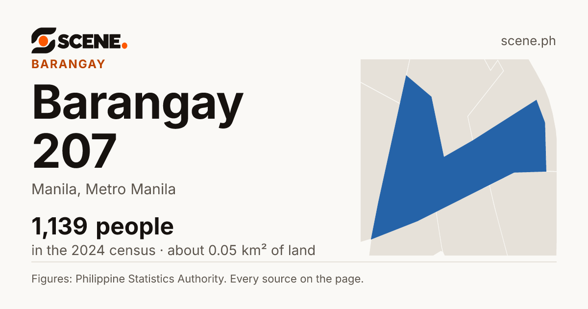 Barangay 207, Manila, barangay: 1,139 people in the 2024 census
