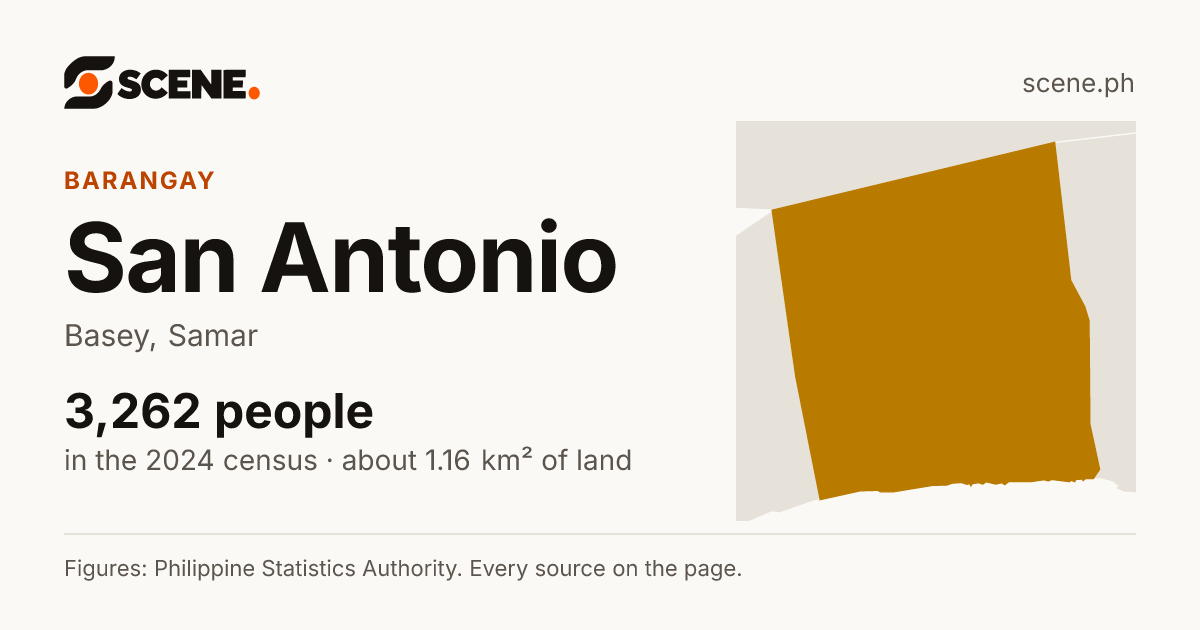 San Antonio, Basey, barangay: 3,262 people in the 2024 census