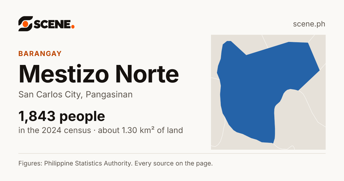 Mestizo Norte, San Carlos City, barangay: 1,843 people in the 2024 census