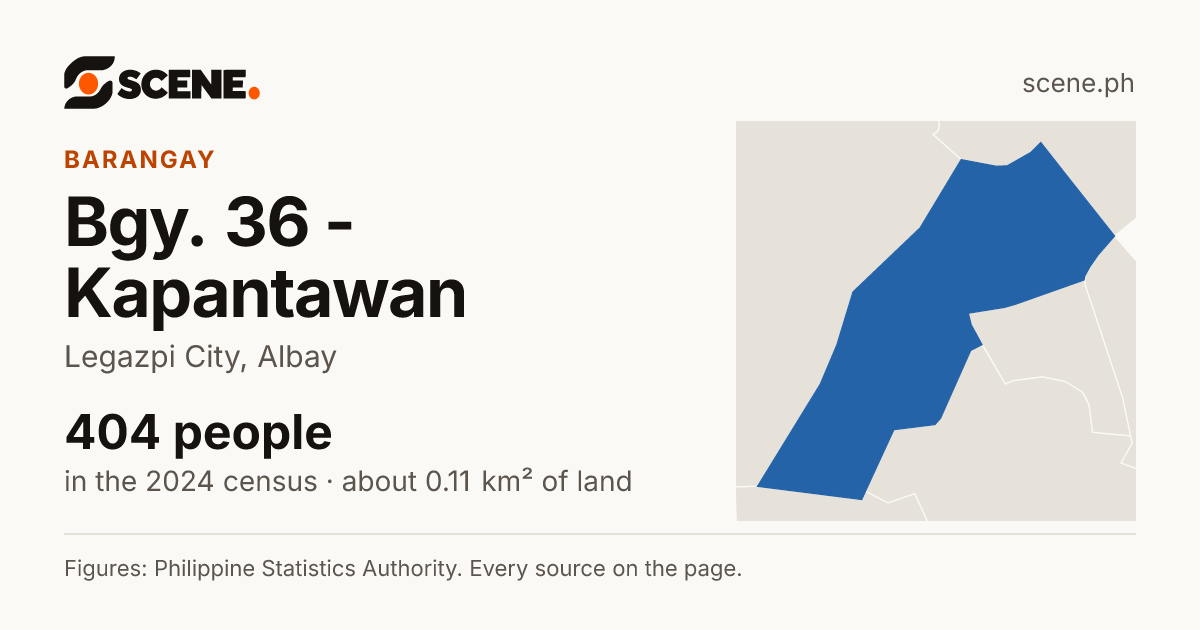 Bgy. 36 - Kapantawan, Legazpi City, barangay: 404 people in the 2024 census