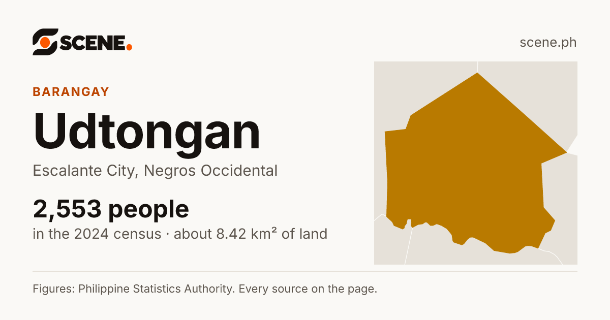 Udtongan, Escalante City, barangay: 2,553 people in the 2024 census