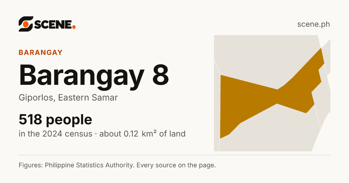 Barangay 8, Giporlos, barangay: 518 people in the 2024 census