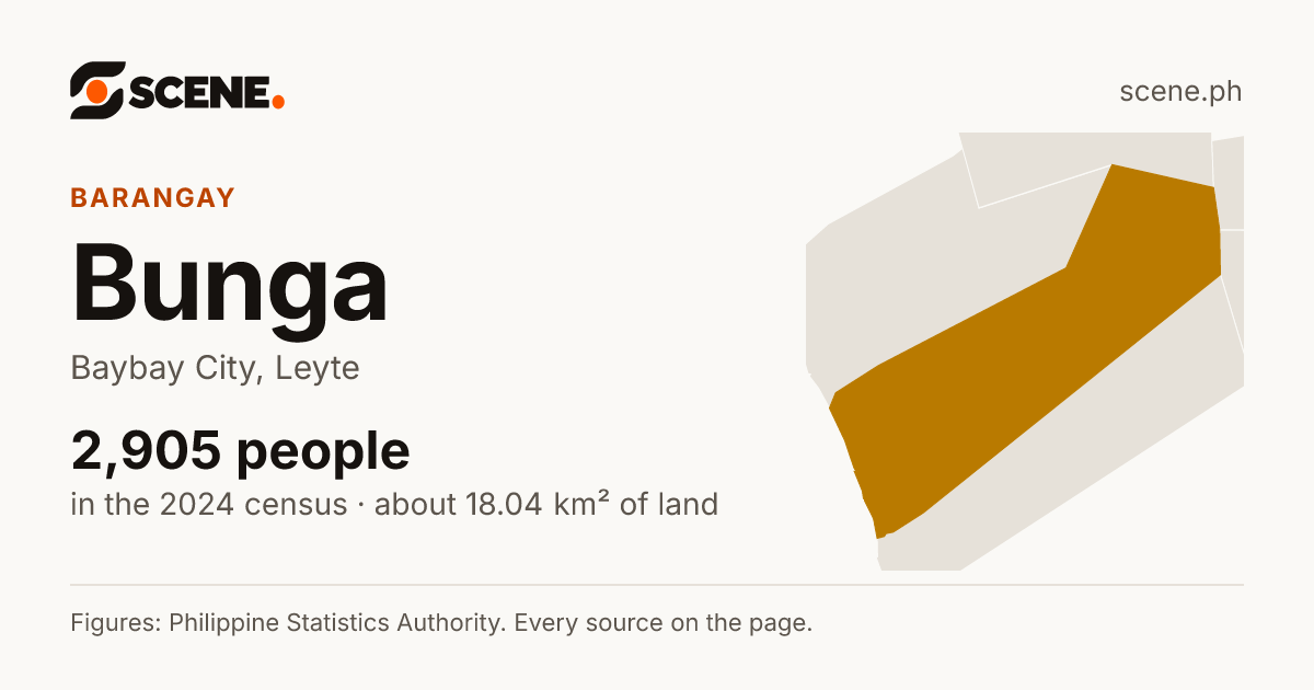 Bunga, Baybay City, barangay: 2,905 people in the 2024 census