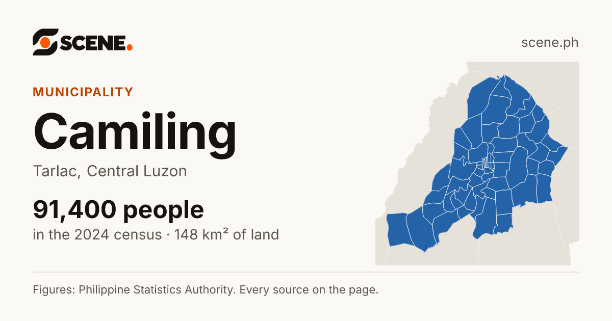 Camiling, Tarlac, municipality: 91,400 people in the 2024 census