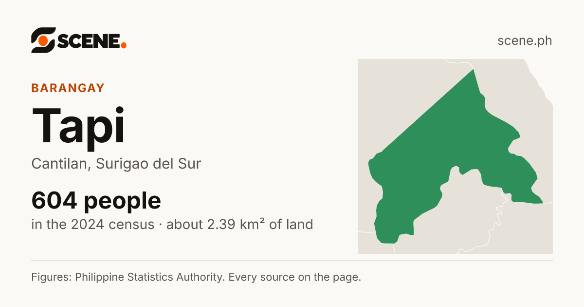 Tapi, Cantilan, barangay: 604 people in the 2024 census