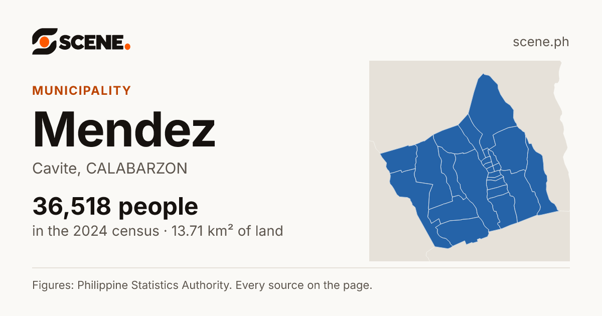 Mendez, Cavite, municipality: 36,518 people in the 2024 census