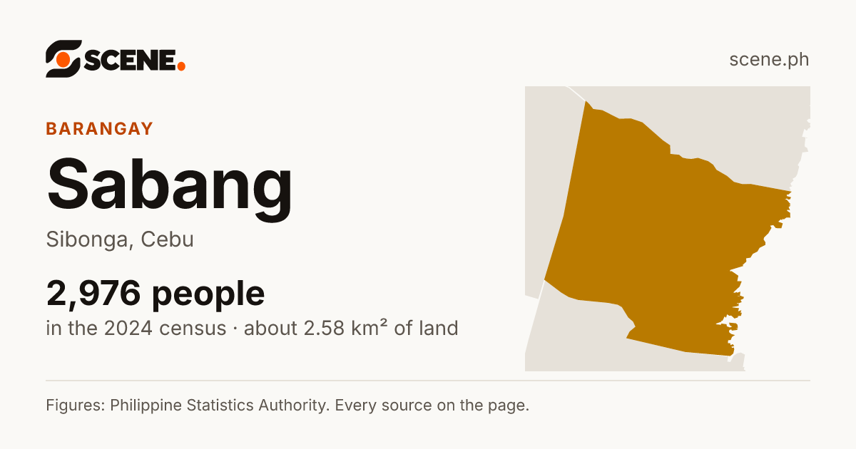 Sabang, Sibonga, barangay: 2,976 people in the 2024 census