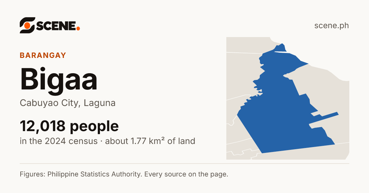 Bigaa, Cabuyao City, barangay: 12,018 people in the 2024 census