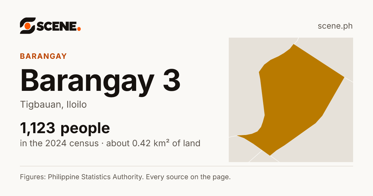 Barangay 3, Tigbauan, barangay: 1,123 people in the 2024 census