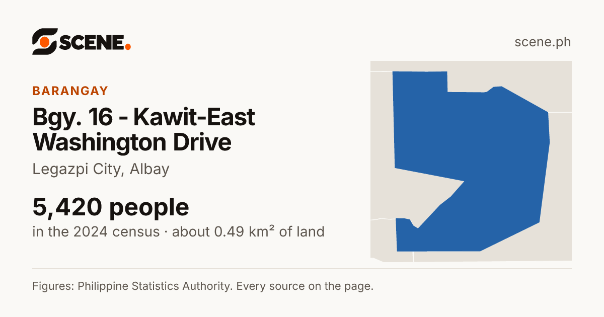 Bgy. 16 - Kawit-East Washington Drive, Legazpi City, barangay: 5,420 people in the 2024 census