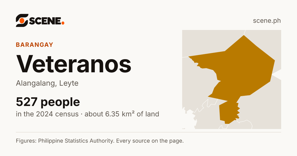 Veteranos, Alangalang, barangay: 527 people in the 2024 census