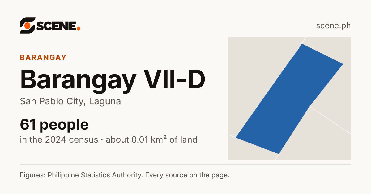 Barangay VII-D, San Pablo City, barangay: 61 people in the 2024 census