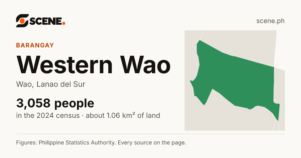 Western Wao, Wao, barangay: 3,058 people in the 2024 census
