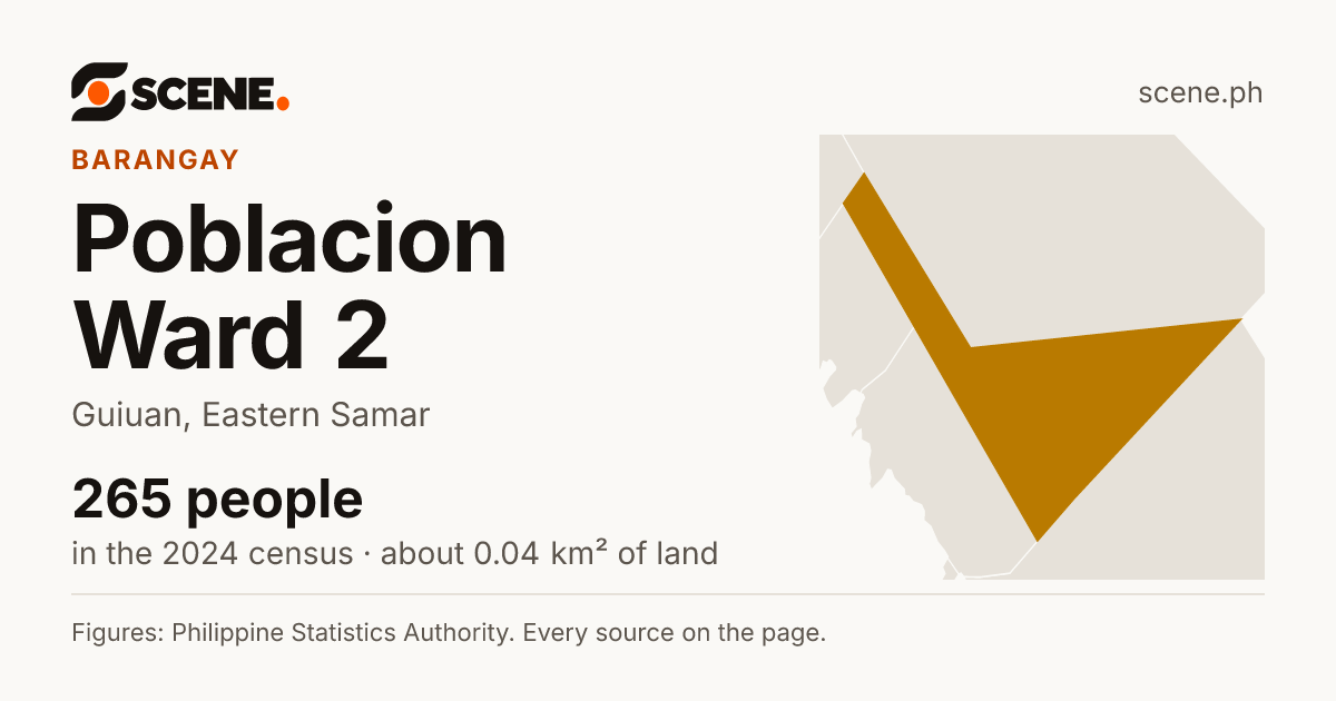 Poblacion Ward 2, Guiuan, barangay: 265 people in the 2024 census