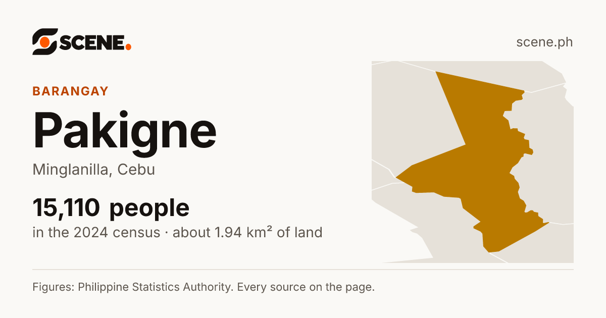 Pakigne, Minglanilla, barangay: 15,110 people in the 2024 census