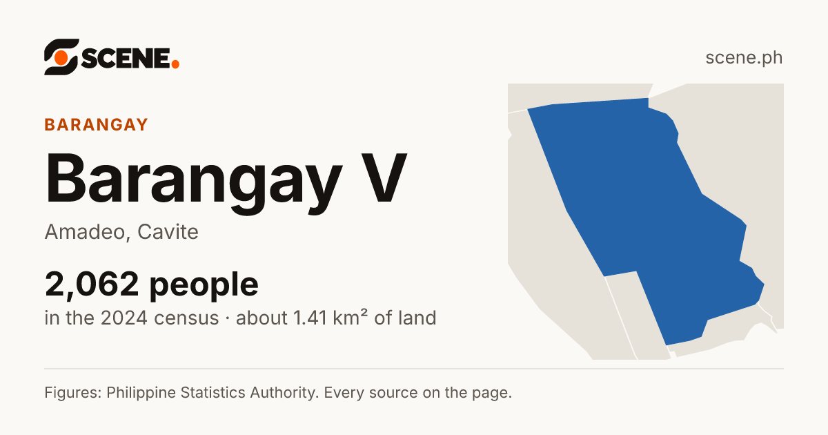 Barangay V, Amadeo, barangay: 2,062 people in the 2024 census