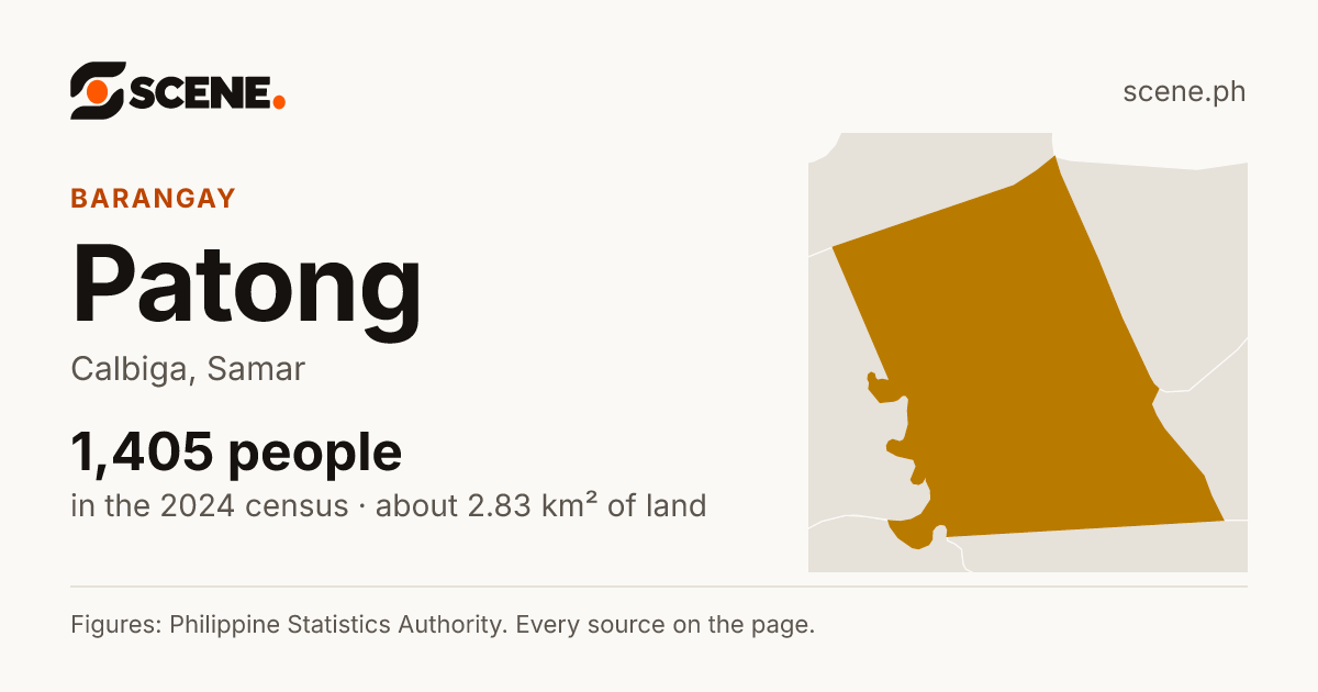 Patong, Calbiga, barangay: 1,405 people in the 2024 census
