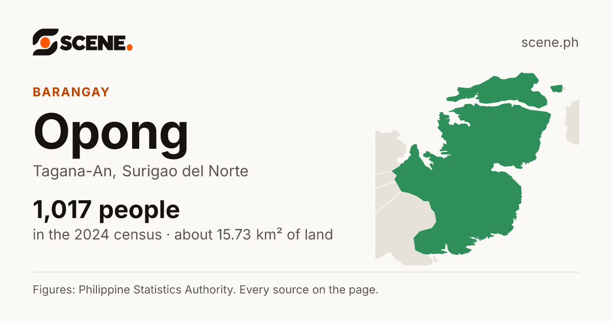 Opong, Tagana-An, barangay: 1,017 people in the 2024 census