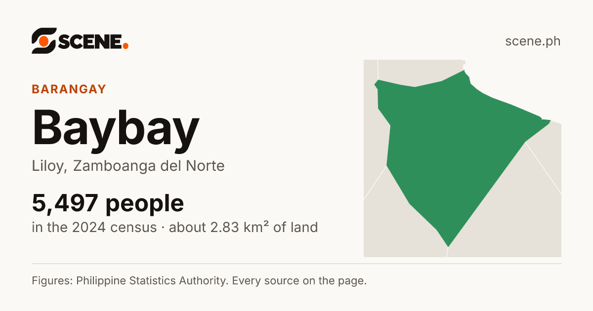 Baybay, Liloy, barangay: 5,497 people in the 2024 census