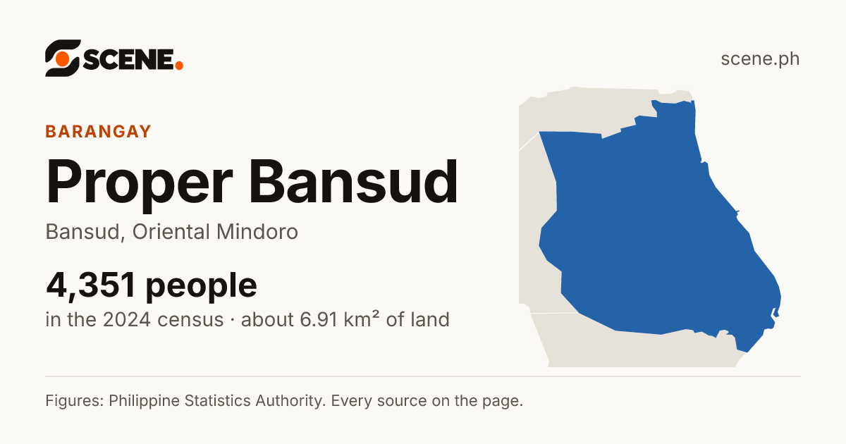 Proper Bansud, Bansud, barangay: 4,351 people in the 2024 census