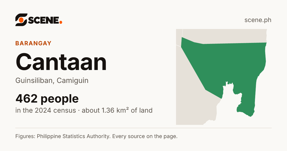 Cantaan, Guinsiliban, barangay: 462 people in the 2024 census