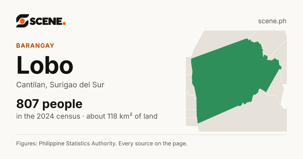 Lobo, Cantilan, barangay: 807 people in the 2024 census