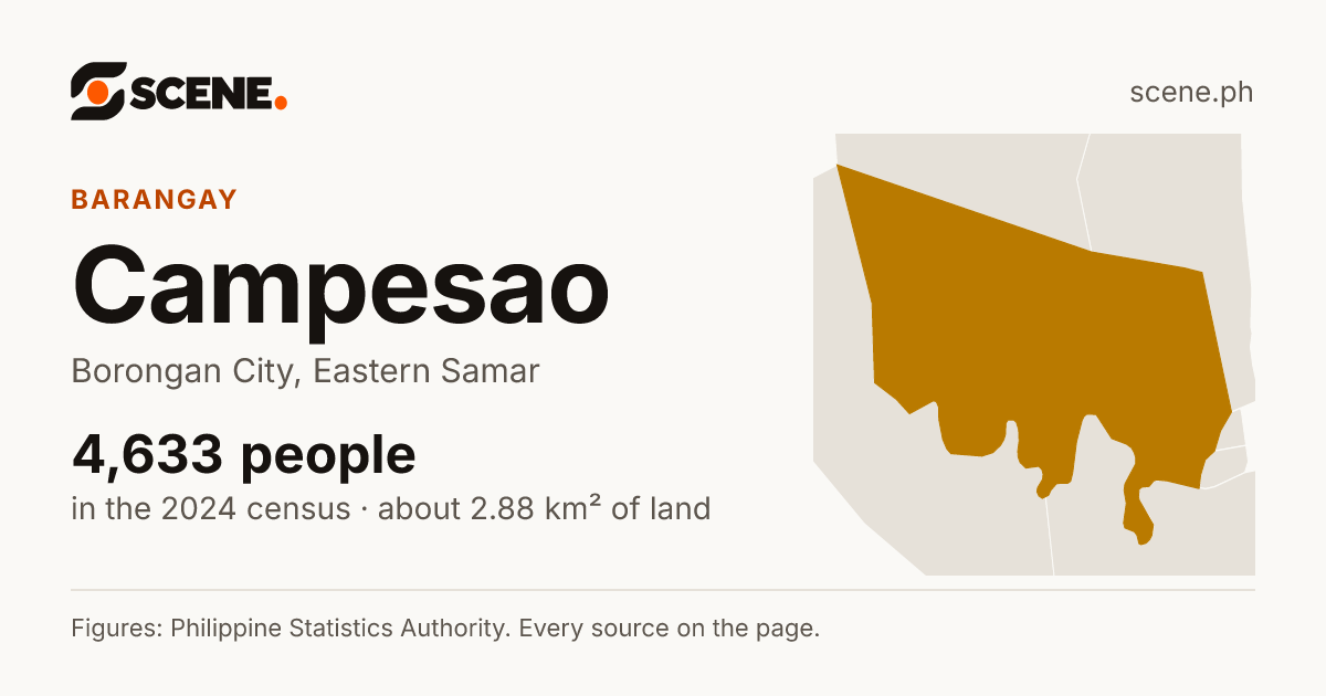 Campesao, Borongan City, barangay: 4,633 people in the 2024 census