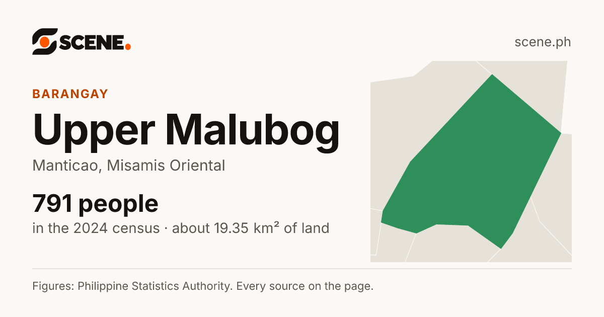 Upper Malubog, Manticao, barangay: 791 people in the 2024 census