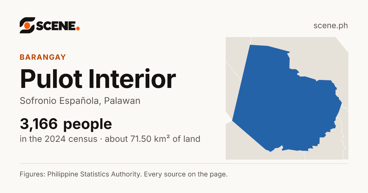 Pulot Interior, Sofronio Española, barangay: 3,166 people in the 2024 census