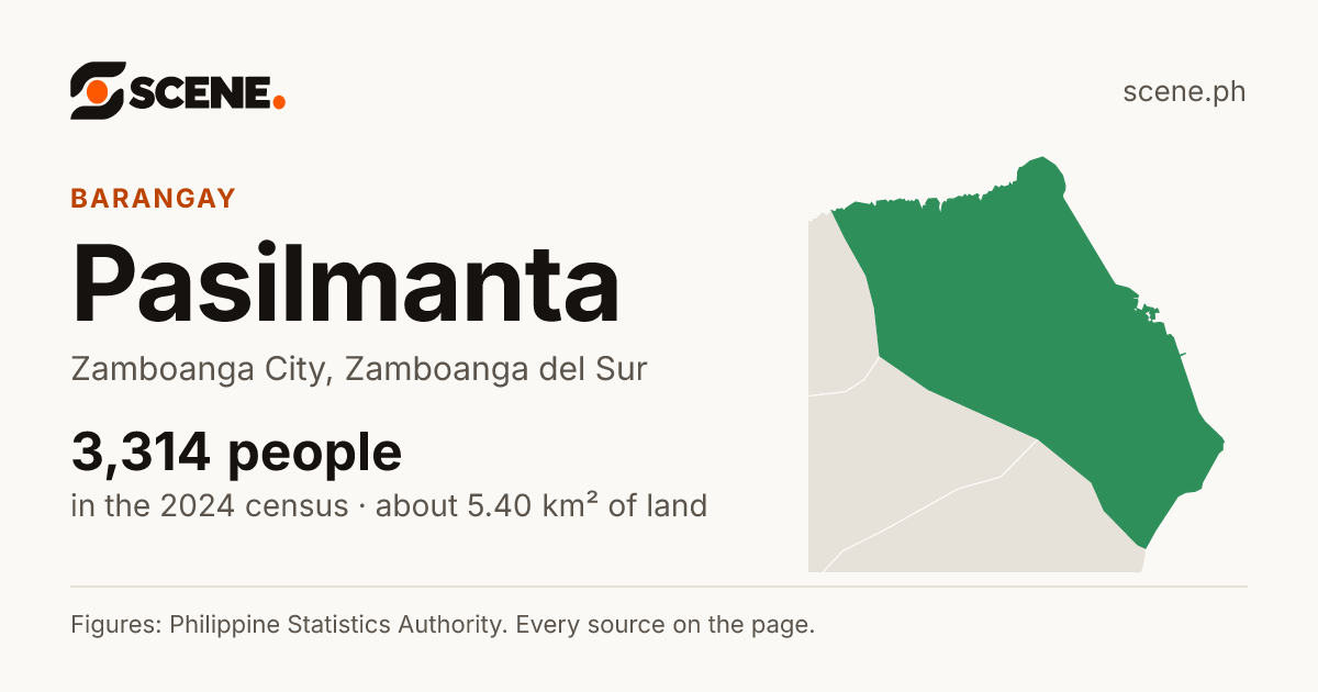 Pasilmanta, Zamboanga City, barangay: 3,314 people in the 2024 census