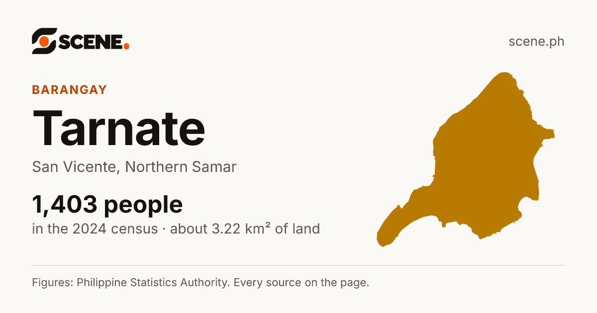 Tarnate, San Vicente, barangay: 1,403 people in the 2024 census