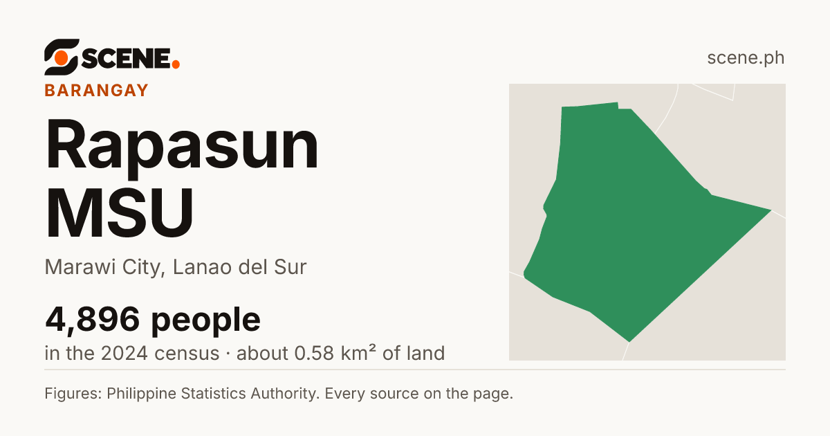 Rapasun MSU, Marawi City, barangay: 4,896 people in the 2024 census
