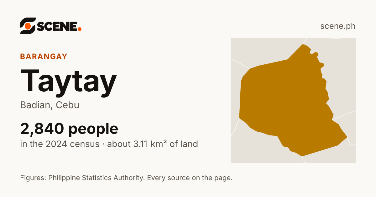 Taytay, Badian, barangay: 2,840 people in the 2024 census