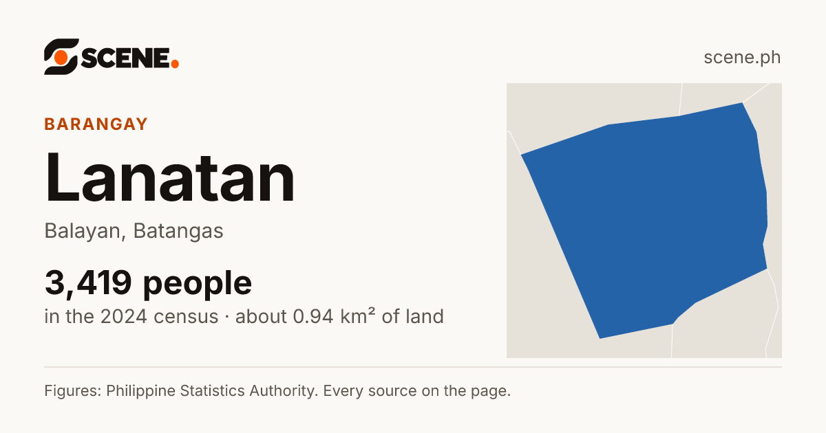 Lanatan, Balayan, barangay: 3,419 people in the 2024 census