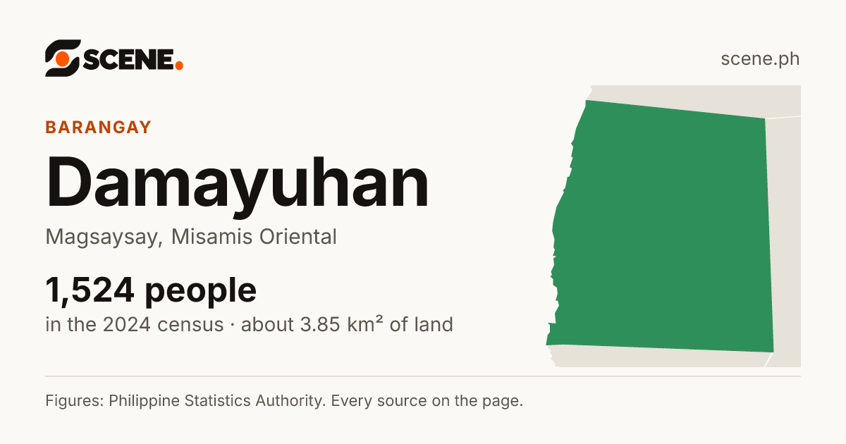 Damayuhan, Magsaysay, barangay: 1,524 people in the 2024 census