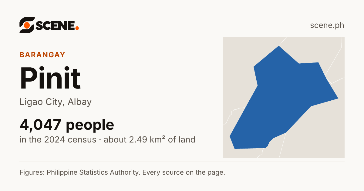 Pinit, Ligao City, barangay: 4,047 people in the 2024 census